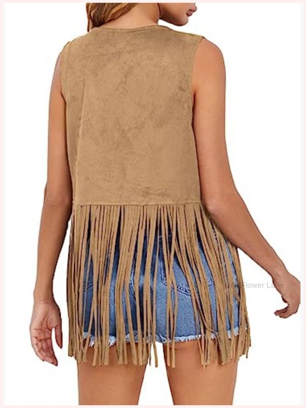 Sleeveless Fringe Vest 70s Hippie Cowgirl Tassel Western Outerwear - Picture 2 of 7